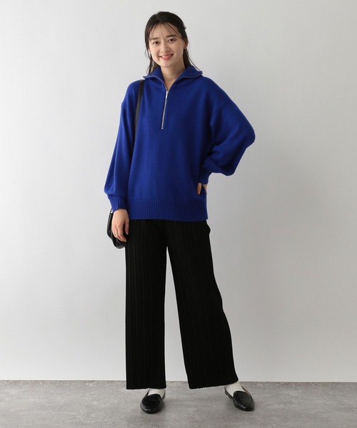 GLOBAL WORK Smile Seed Store（グローバルワーク スマイルシードストア）の「お手入れラクラクハーフジッププルオーバー/116057（ニット/セーター・レディース・アイボリー/ブルー系その他6/ブラック/グレー・X-LARGE/SMALL/MEDIUM/LARGE）」の10枚目の写真