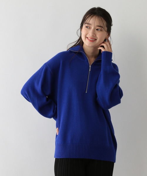 GLOBAL WORK Smile Seed Store（グローバルワーク スマイルシードストア）の「お手入れラクラクハーフジッププルオーバー/116057（ニット/セーター・レディース・アイボリー/ブルー系その他6/ブラック/グレー・X-LARGE/SMALL/MEDIUM/LARGE）」の12枚目の写真