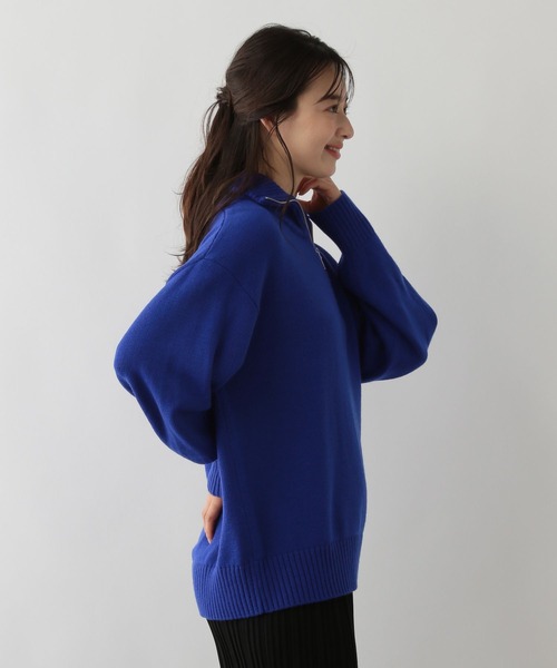 GLOBAL WORK Smile Seed Store（グローバルワーク スマイルシードストア）の「お手入れラクラクハーフジッププルオーバー/116057（ニット/セーター・レディース・アイボリー/ブルー系その他6/ブラック/グレー・X-LARGE/SMALL/MEDIUM/LARGE）」の13枚目の写真