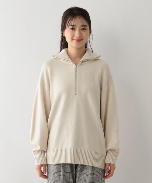 GLOBAL WORK Smile Seed Store（グローバルワーク スマイルシードストア）の「お手入れラクラクハーフジッププルオーバー/116057（ニット/セーター・レディース・アイボリー/ブルー系その他6/ブラック/グレー・X-LARGE/SMALL/MEDIUM/LARGE）」の14枚目の写真