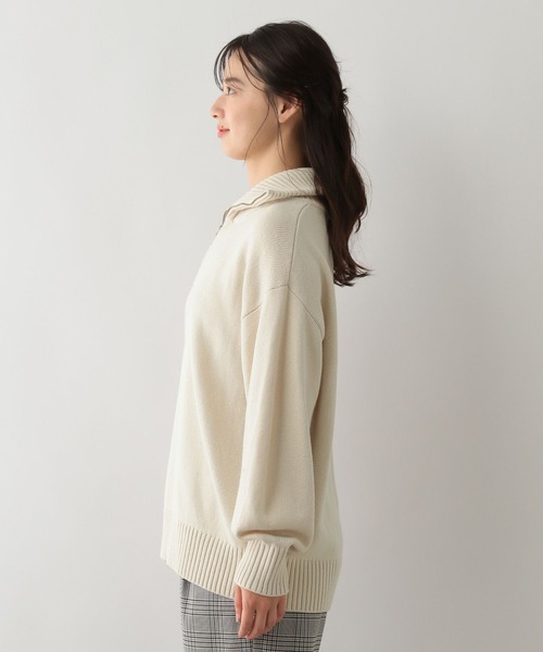 GLOBAL WORK Smile Seed Store（グローバルワーク スマイルシードストア）の「お手入れラクラクハーフジッププルオーバー/116057（ニット/セーター・レディース・アイボリー/ブルー系その他6/ブラック/グレー・X-LARGE/SMALL/MEDIUM/LARGE）」の15枚目の写真