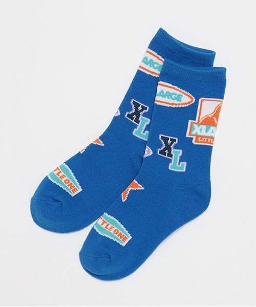 XLARGE KIDS(エクストララージキッズ)の「ワッペンロゴソックス(ソックス/靴下・キッズ・ブラック/ブルー/グレー・13-15cm/15-17cm/17-19cm/19-21cm)」の1枚目の写真