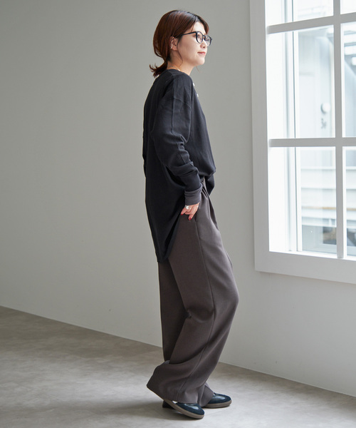 Spick & Span（スピックアンドスパン）の「《追加》HANES / ヘインズ Thermal Henly Neck HW4-A502（Tシャツ/カットソー・レディース・ブラック/アイボリー/チャコールグレー・FREE）」の16枚目の写真