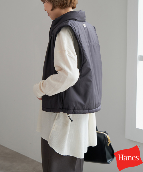 Spick & Span（スピックアンドスパン）の「《追加》HANES / ヘインズ Thermal Henly Neck HW4-A502（Tシャツ/カットソー・レディース・ブラック/アイボリー/チャコールグレー・FREE）」の9枚目の写真