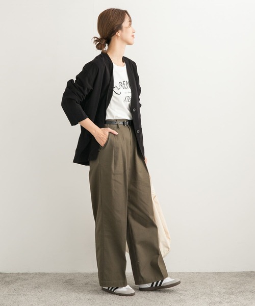 URBAN RESEARCH DOORS(アーバンリサーチドアーズ)の「ノーカラージャケット(ノーカラージャケット・レディース・ブラック/ベージュ・MEDIUM)」の12枚目の写真