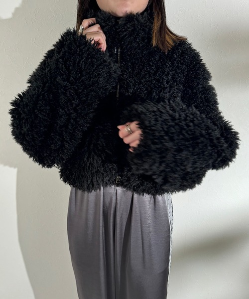 セール】プードルファー Wジップ クロップドジャケット（ブルゾン）｜r