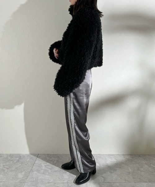 セール】プードルファー Wジップ クロップドジャケット（ブルゾン）｜r