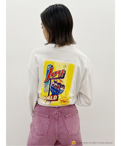 EVRIS(エヴリス)の「【EVRIS×Chupa Chups】グラフィックロンT(Tシャツ/カットソー・レディース・ブラック/ホワイト・FREE)」の1枚目の写真