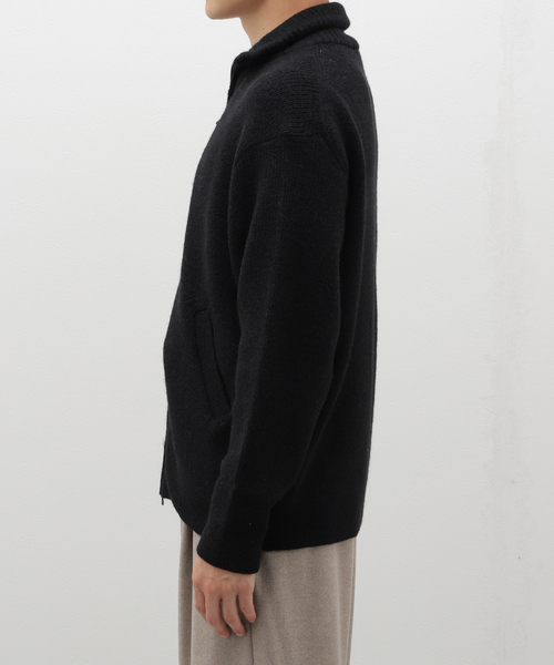 セーター ニット ATON / エイトン : HIGHLAND WOOL ALPACA DRIVERS KNIT : KRAGCW0916「COR」 ATON（エイトン）の「ATON(エイトン) HIGHLAND WOOL ALPACA DRIVERS