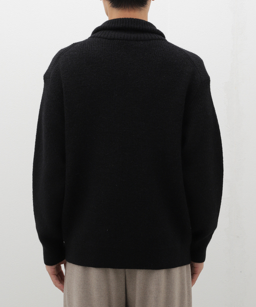 セーター ニット ATON / エイトン : HIGHLAND WOOL ALPACA DRIVERS KNIT : KRAGCW0916「COR」 ATON（エイトン）の「ATON(エイトン) HIGHLAND WOOL ALPACA DRIVERS