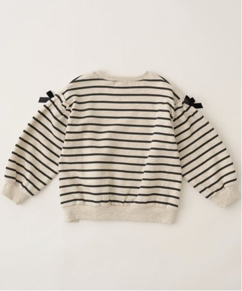 Lycee mine（リセマイン）の「【毛玉バイバイ裏起毛裏毛】アソートリボン付きガーリートップス（スウェット・キッズ・ブルーグレー/ブラック/シルバーグレー/レッド/ダークブラウン/ライトグリーン・100cm/110cm/120cm/130cm/140cm/150cm）」の15枚目の写真