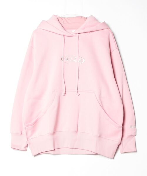 NIKE(ナイキ)の「ナイキ NIKE ナイキ NSW OS OPP1 FLC プルオーバー L/S フーディ(パーカー・レディース・ライトグレー/ブラック/ピンク・S/M/L/XL)」の3枚目の写真