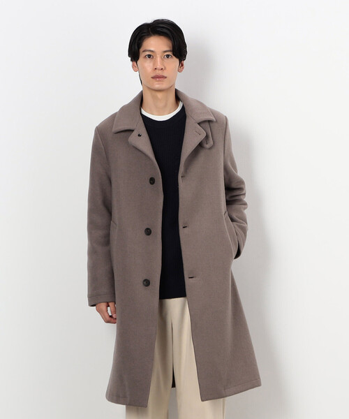 COMME　CA COMMUNE（コムサコミューン）の「ステンカラーコート（ステンカラーコート・メンズ・チャコール/ブラック/グレイッシュベージュ・SMALL/MEDIUM/LARGE/X-LARGE）」の3枚目の写真