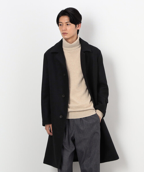 COMME　CA COMMUNE（コムサコミューン）の「ステンカラーコート（ステンカラーコート・メンズ・チャコール/ブラック/グレイッシュベージュ・SMALL/MEDIUM/LARGE/X-LARGE）」の2枚目の写真