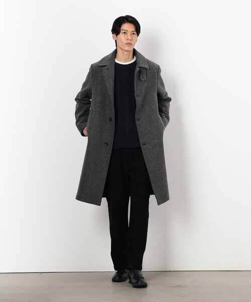 COMME　CA COMMUNE（コムサコミューン）の「ステンカラーコート（ステンカラーコート・メンズ・チャコール/ブラック/グレイッシュベージュ・SMALL/MEDIUM/LARGE/X-LARGE）」の4枚目の写真