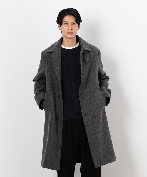 COMME　CA COMMUNE（コムサコミューン）の「ステンカラーコート（ステンカラーコート・メンズ・チャコール/ブラック/グレイッシュベージュ・SMALL/MEDIUM/LARGE/X-LARGE）」の6枚目の写真