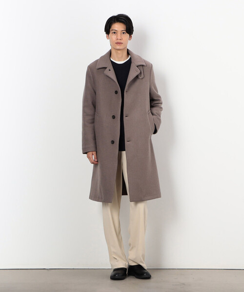 COMME　CA COMMUNE（コムサコミューン）の「ステンカラーコート（ステンカラーコート・メンズ・チャコール/ブラック/グレイッシュベージュ・SMALL/MEDIUM/LARGE/X-LARGE）」の9枚目の写真