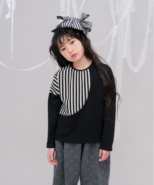 unica(ユニカ)の「ワッフルきりかえTシャツ(Tシャツ/カットソー・キッズ・ブラック/オフホワイト・M/L/XL/S)」の2枚目の写真