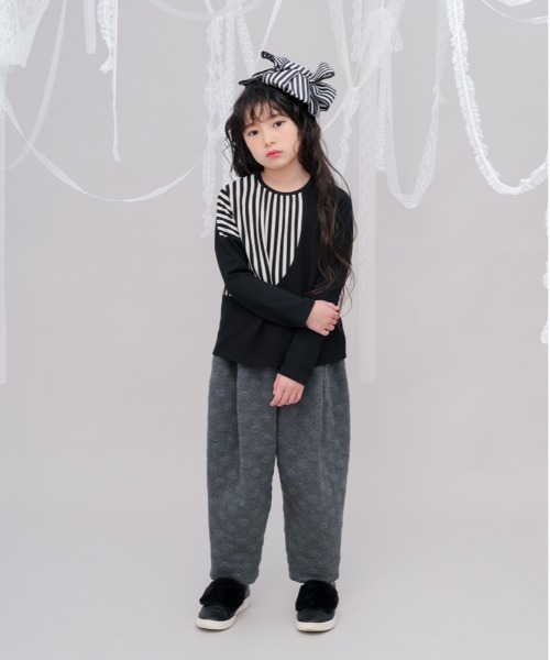 unica(ユニカ)の「ワッフルきりかえTシャツ(Tシャツ/カットソー・キッズ・ブラック/オフホワイト・M/L/XL/S)」の4枚目の写真