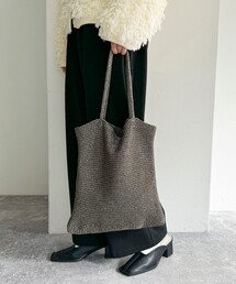 ラメ糸編みトートバック