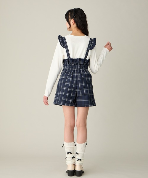 Amourire girl（アムリールガール）の「【セットアップ可】チェック柄フロントリボンキュロット（その他パンツ・キッズ・ダークネイビー/グレー・130cm/140cm/150cm/160cm）」の19枚目の写真