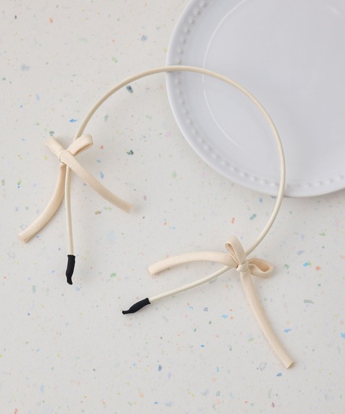 ROPE' PICNIC（ロペピクニック）の「サイドリボンカチューシャ（カチューシャ・キッズ・オフホワイト/ブラック・FREE）」の6枚目の写真