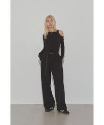 ALEXIA STAM | Wellness Buckle Pants /ベルト付き裏起毛パンツ(その他パンツ)