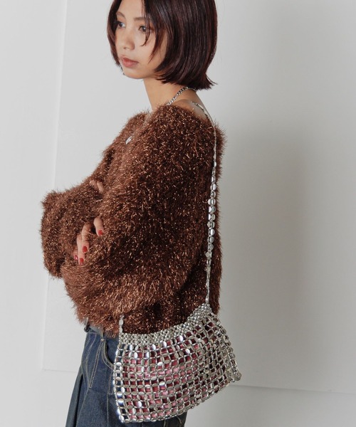 PAGEBOY（ページボーイ）の「メタルビーズBAG（ショルダーバッグ・レディース・ネイビー/ピンク・FREE）」の2枚目の写真