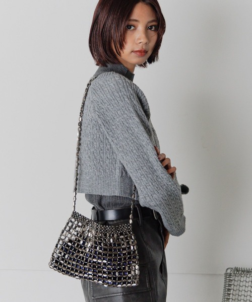 PAGEBOY（ページボーイ）の「メタルビーズBAG（ショルダーバッグ・レディース・ネイビー/ピンク・FREE）」の6枚目の写真