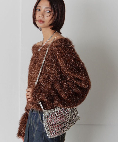 PAGEBOY（ページボーイ）の「メタルビーズBAG（ショルダーバッグ・レディース・ネイビー/ピンク・FREE）」の9枚目の写真