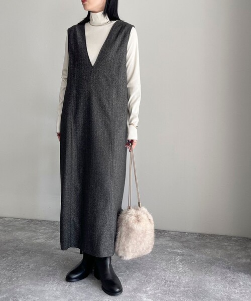 fredy emue（フレディエミュ）の「2WAYジャンスカ（ワンピース・レディース・グレー/チャコールグレー・36/38）」の3枚目の写真