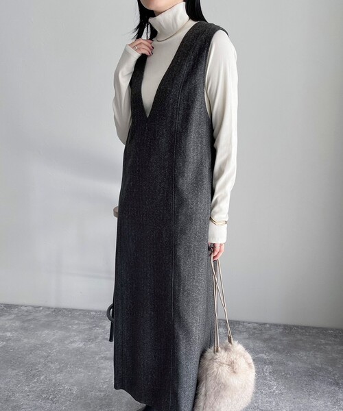 fredy emue（フレディエミュ）の「2WAYジャンスカ（ワンピース・レディース・グレー/チャコールグレー・36/38）」の5枚目の写真