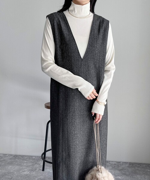 fredy emue（フレディエミュ）の「2WAYジャンスカ（ワンピース・レディース・グレー/チャコールグレー・36/38）」の6枚目の写真