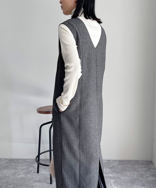 fredy emue（フレディエミュ）の「2WAYジャンスカ（ワンピース・レディース・グレー/チャコールグレー・36/38）」の7枚目の写真