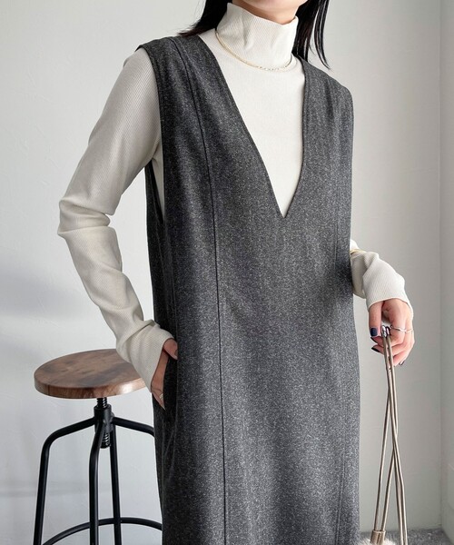 fredy emue（フレディエミュ）の「2WAYジャンスカ（ワンピース・レディース・グレー/チャコールグレー・36/38）」の8枚目の写真