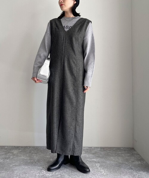 fredy emue（フレディエミュ）の「2WAYジャンスカ（ワンピース・レディース・グレー/チャコールグレー・36/38）」の10枚目の写真