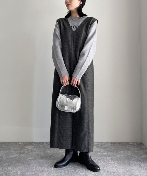 fredy emue（フレディエミュ）の「2WAYジャンスカ（ワンピース・レディース・グレー/チャコールグレー・36/38）」の14枚目の写真