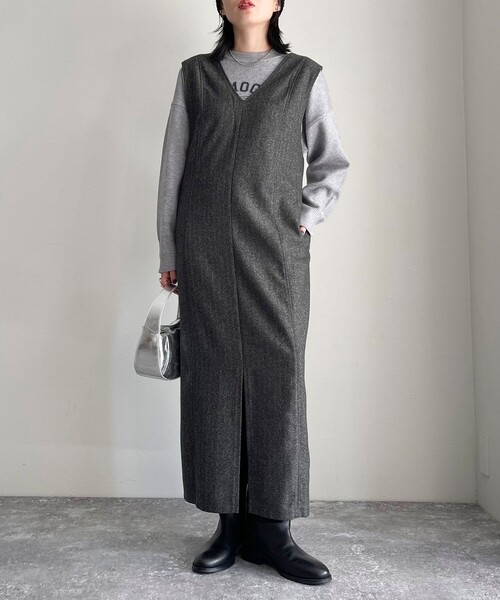 fredy emue（フレディエミュ）の「2WAYジャンスカ（ワンピース・レディース・グレー/チャコールグレー・36/38）」の16枚目の写真