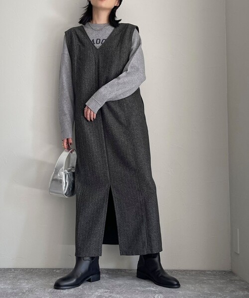 fredy emue（フレディエミュ）の「2WAYジャンスカ（ワンピース・レディース・グレー/チャコールグレー・36/38）」の17枚目の写真