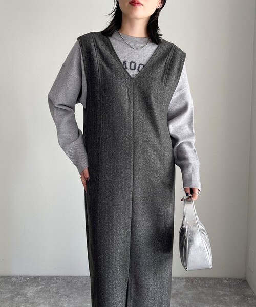 fredy emue（フレディエミュ）の「2WAYジャンスカ（ワンピース・レディース・グレー/チャコールグレー・36/38）」の18枚目の写真