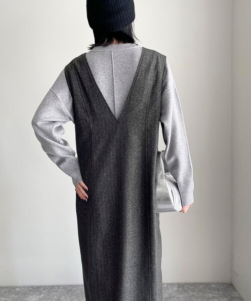 fredy emue（フレディエミュ）の「2WAYジャンスカ（ワンピース・レディース・グレー/チャコールグレー・36/38）」の19枚目の写真