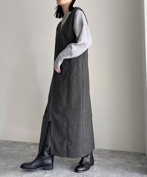 fredy emue（フレディエミュ）の「2WAYジャンスカ（ワンピース・レディース・グレー/チャコールグレー・36/38）」の20枚目の写真
