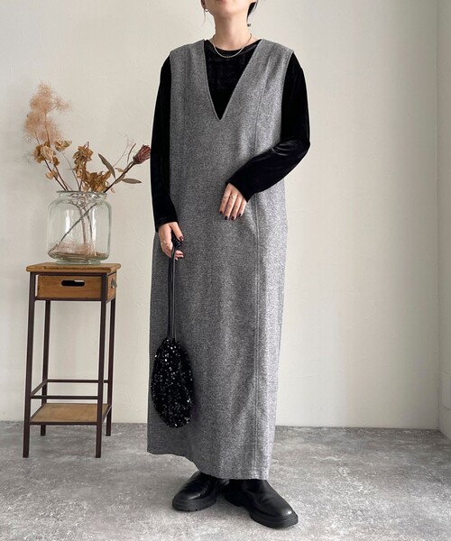 fredy emue（フレディエミュ）の「2WAYジャンスカ（ワンピース・レディース・グレー/チャコールグレー・36/38）」の21枚目の写真