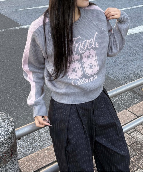 sedacle girl（セダクルガール）の「サイドラインジャガードアソートニット（ニット/セーター・レディース・アイボリー/ネイビー/ピンク/ホワイト系その他/グレー/ホワイト系その他2/ブラック・MEDIUM/SMALL）」の5枚目の写真