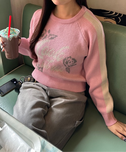 sedacle girl（セダクルガール）の「サイドラインジャガードアソートニット（ニット/セーター・レディース・アイボリー/ネイビー/ピンク/ホワイト系その他/グレー/ホワイト系その他2/ブラック・MEDIUM/SMALL）」の7枚目の写真