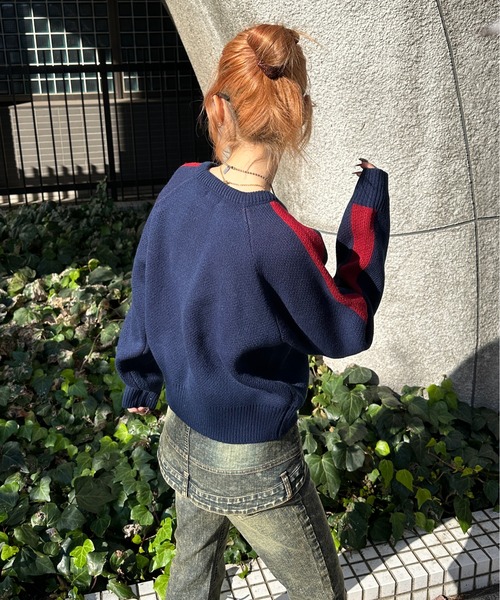 sedacle girl（セダクルガール）の「サイドラインジャガードアソートニット（ニット/セーター・レディース・アイボリー/ネイビー/ピンク/ホワイト系その他/グレー/ホワイト系その他2/ブラック・MEDIUM/SMALL）」の17枚目の写真