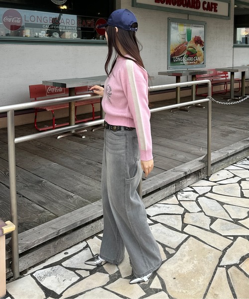 sedacle girl（セダクルガール）の「サイドラインジャガードアソートニット（ニット/セーター・レディース・アイボリー/ネイビー/ピンク/ホワイト系その他/グレー/ホワイト系その他2/ブラック・MEDIUM/SMALL）」の11枚目の写真