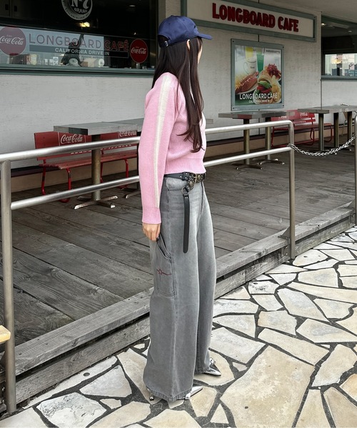 sedacle girl（セダクルガール）の「サイドラインジャガードアソートニット（ニット/セーター・レディース・アイボリー/ネイビー/ピンク/ホワイト系その他/グレー/ホワイト系その他2/ブラック・MEDIUM/SMALL）」の12枚目の写真