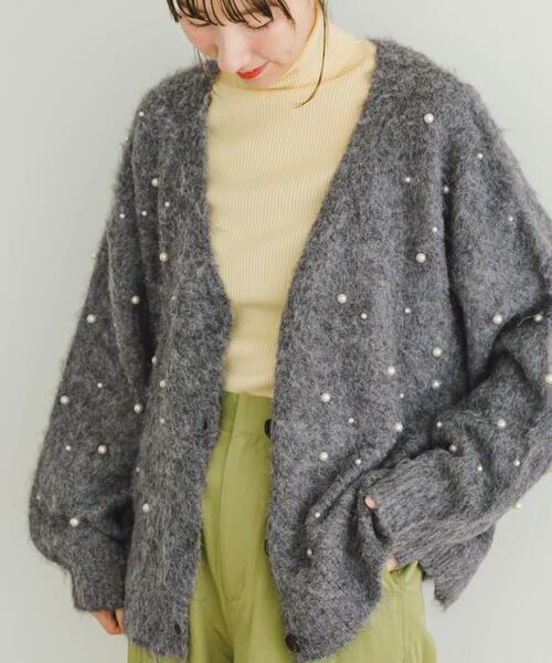 ITEMS URBANRESEARCH（アイテムズ アーバンリサーチ）の「シャギーパールカーディガン（カーディガン/ボレロ・レディース・グレー/ベージュ・FREE）」の8枚目の写真