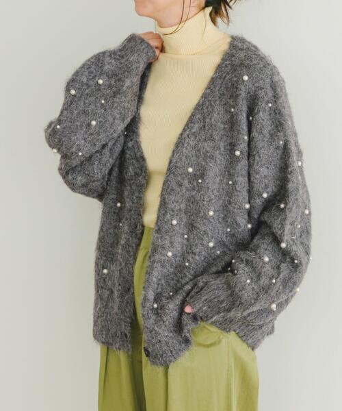ITEMS URBANRESEARCH（アイテムズ アーバンリサーチ）の「シャギーパールカーディガン（カーディガン/ボレロ・レディース・グレー/ベージュ・FREE）」の10枚目の写真